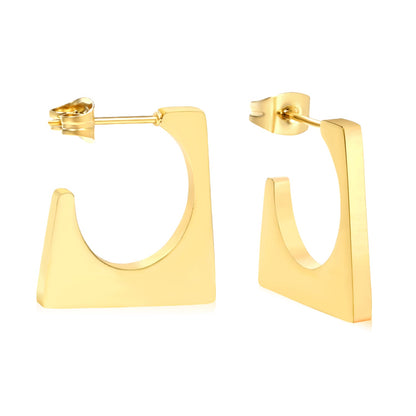2.3*20.6mm geometric glossy earrings gold color asonjewelry