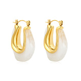 24*27.2mm U-shaped white/transparent black/amber resin ear cuffs gold color
