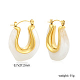 24*27.2mm U-shaped white/transparent black/amber resin ear cuffs gold color