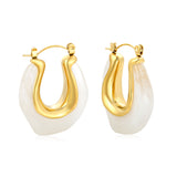 24*27.2mm U-shaped white/transparent black/amber resin ear cuffs gold color