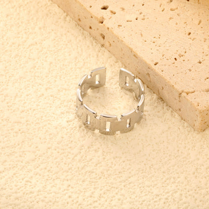 Stainless Steel Geometric Open Ring - Modern Minimalist Jewelry for Fashionable Accessory asonjewelry
