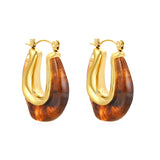24*27.2mm U-shaped white/transparent black/amber resin ear cuffs gold color