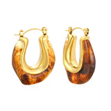 24*27.2mm U-shaped white/transparent black/amber resin ear cuffs gold color