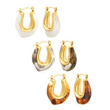 24*27.2mm U-shaped white/transparent black/amber resin ear cuffs gold color