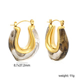 24*27.2mm U-shaped white/transparent black/amber resin ear cuffs gold color