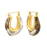 24*27.2mm U-shaped white/transparent black/amber resin ear cuffs gold color