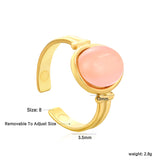 3-Piece Gold Open Rings Set: Pink Turquoise, Blue Turquoise & Brown Stone