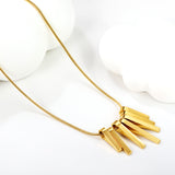 7 long and short vertical bar accessories necklace 40+5cm gold color