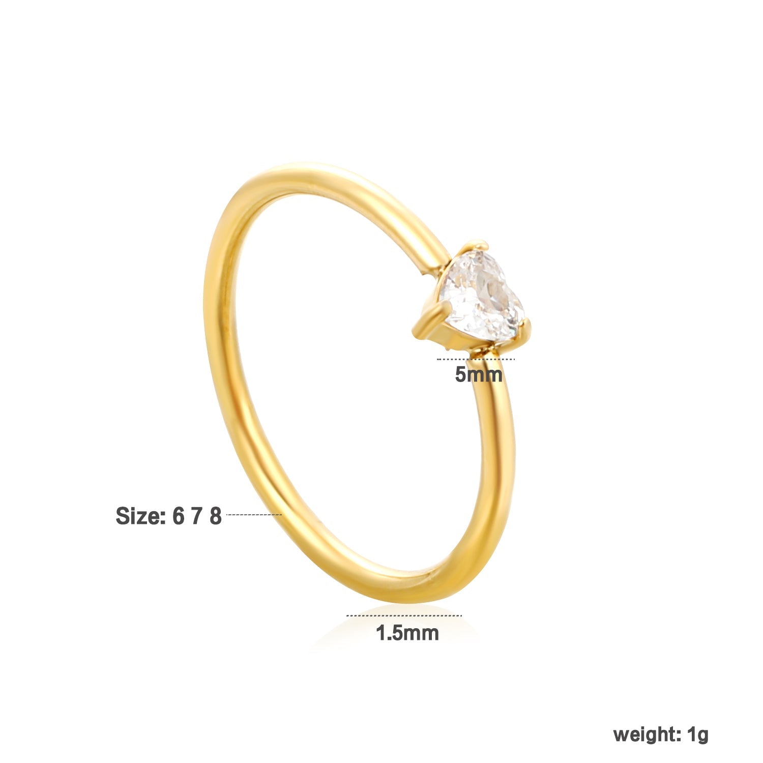 Gold Delicate CZ Open Rings asonjewelry