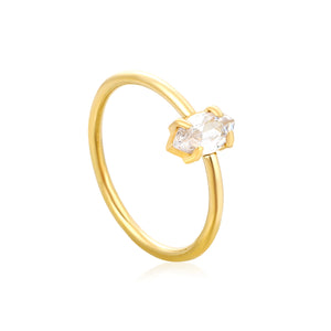 Gold Delicate CZ Open Rings