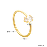 Gold Delicate CZ Open Rings