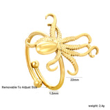 Gold Octopus Open Ring
