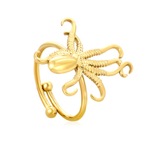 Gold Octopus Open Ring
