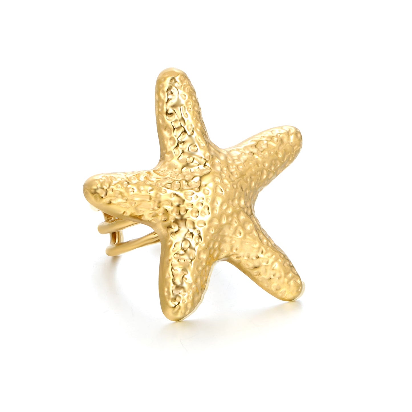 Gold Starfish Open Ring asonjewelry