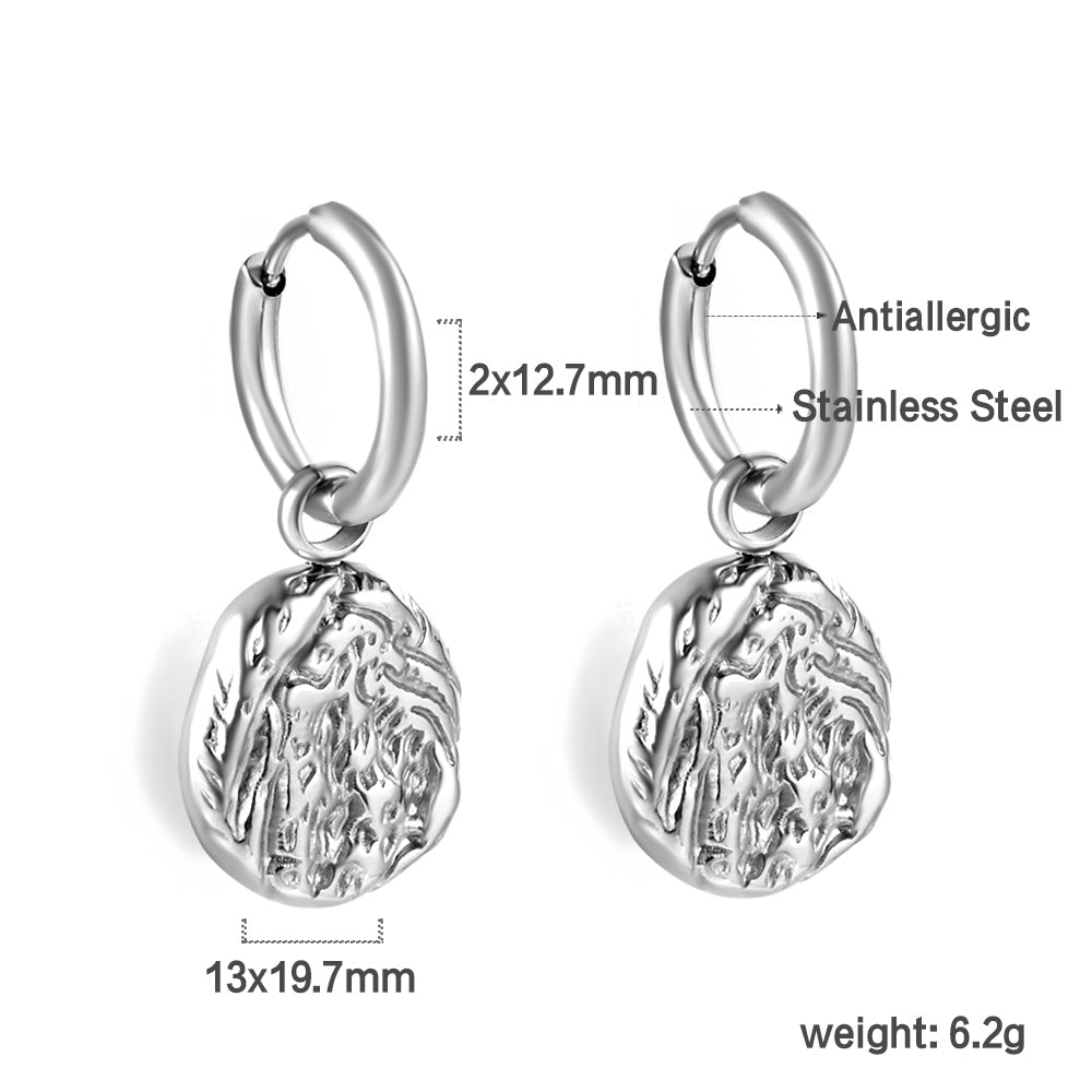 2x12.7mm circle with shaped earrings asonjewelry