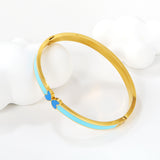 5mm Blue Drip Oil Snap Bracelet Thickness 2.5*Inner Diameter 57.6*49.6mm Gold Color