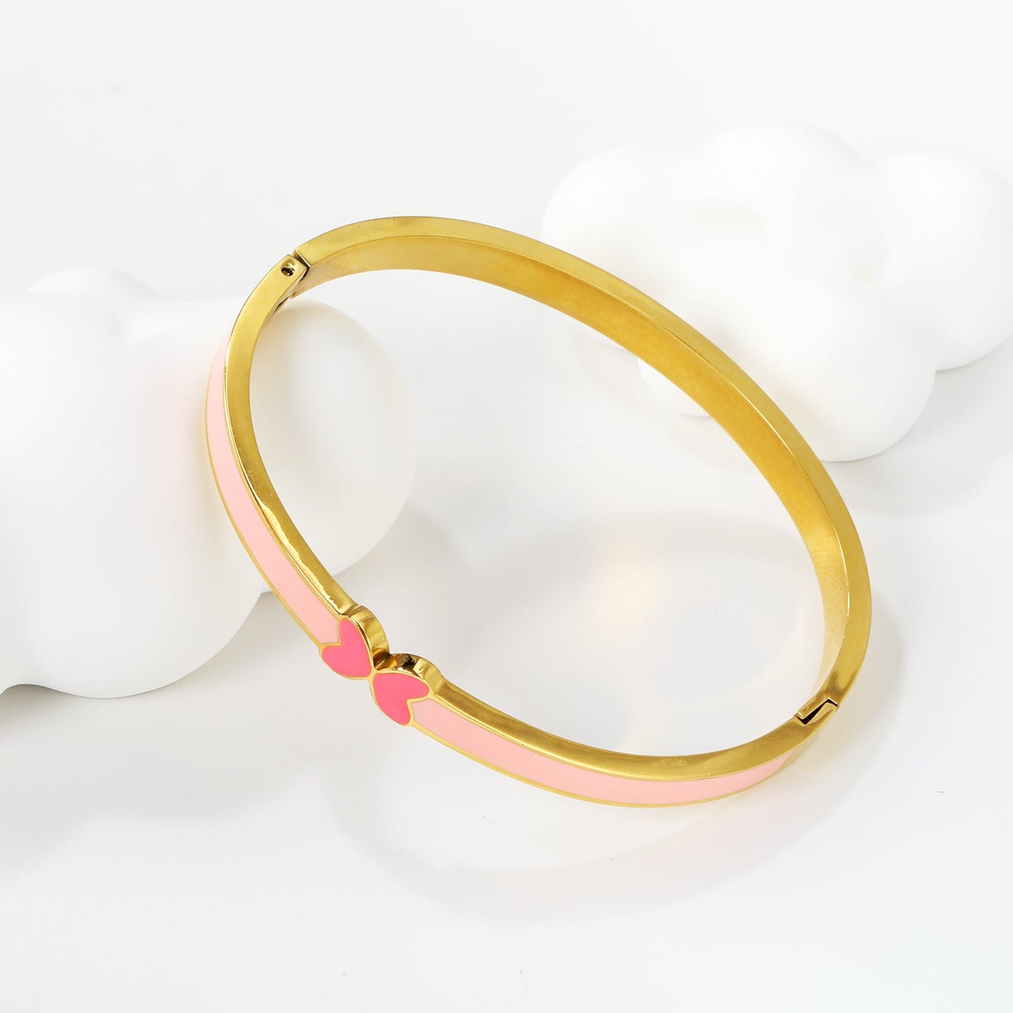 5mm Blue Drip Oil Snap Bracelet Thickness 2.5*Inner Diameter 57.6*49.6mm Gold Color asonjewelry