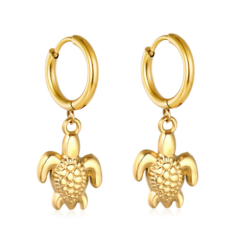2.0*Inside 10mm earring+12*15mm sea turtle accessories earrings gold color