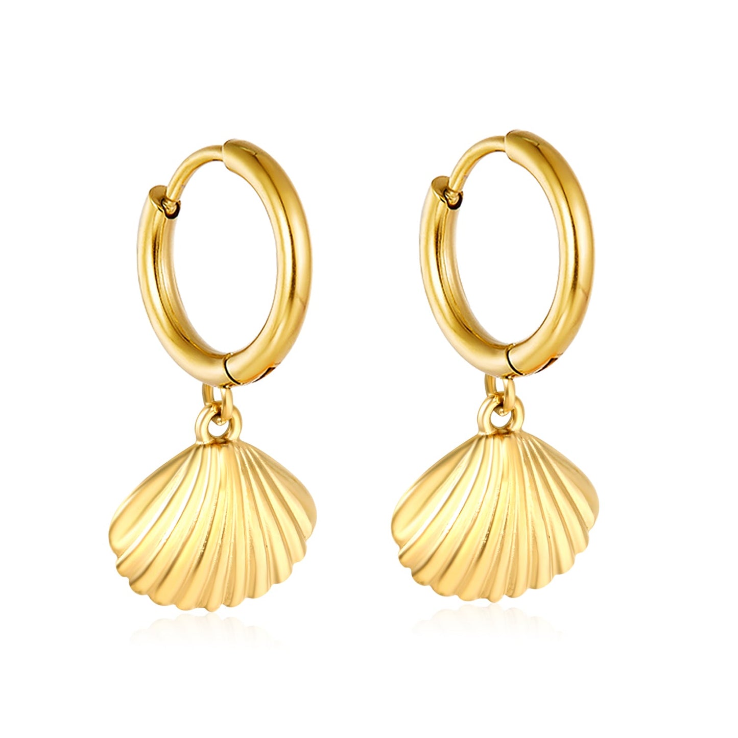 2.0*Inside 10mm earrings + 13*11mm shell accessories earrings gold color asonjewelry
