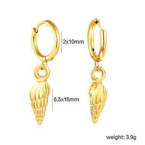 2.0*Inside 10mm earring+6.5*15mm starfish accessories earrings gold color