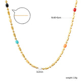 Mixed Color Dots Adhesive Necklace 40+5cm+6mm Round Plaque Golden