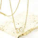 11.2*8mm Butterfly with White Shell/Black Yak/Pink Shell/Green Oil Drop Pendant Necklace 035*45+5cm+6mm Round Gold Color