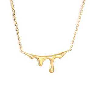 15x30mm teardrop pendant 1.2 cross chain 43+5cm+6mm round tag necklace, gold