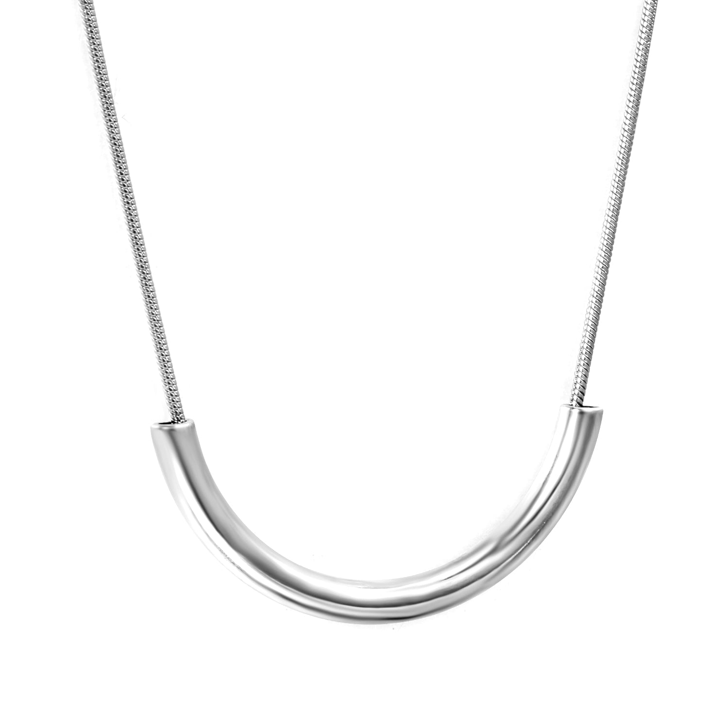 Wire 3*width 32*height 16.3mm flat U-shaped pendant necklace 40+5cm steel color/golden color asonjewelry