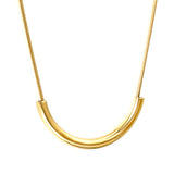 Wire 3*width 32*height 16.3mm flat U-shaped pendant necklace 40+5cm steel color/golden color
