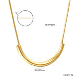 Wire 3*width 32*height 16.3mm flat U-shaped pendant necklace 40+5cm steel color/golden color