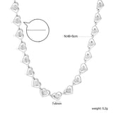 7 x 6mm love-themed accessory, 46+5cm necklace, steel color/gold color