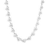7 x 6mm love-themed accessory, 46+5cm necklace, steel color/gold color