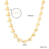 7 x 6mm love-themed accessory, 46+5cm necklace, steel color/gold color