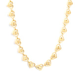 7 x 6mm love-themed accessory, 46+5cm necklace, steel color/gold color