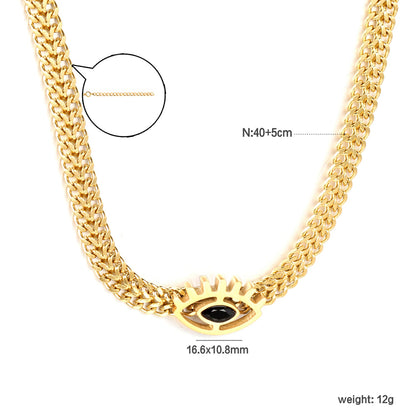 16.6 x 10.8mm eye pendant, width 5.3mm x 40cm + 5cm necklace, gold asonjewelry