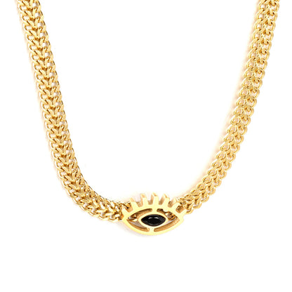 16.6 x 10.8mm eye pendant, width 5.3mm x 40cm + 5cm necklace, gold asonjewelry