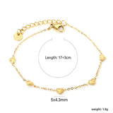 5*4.3mm bead edge peach heart accessories(1.5cm interval)17+3cm+6mm round end tags gold color