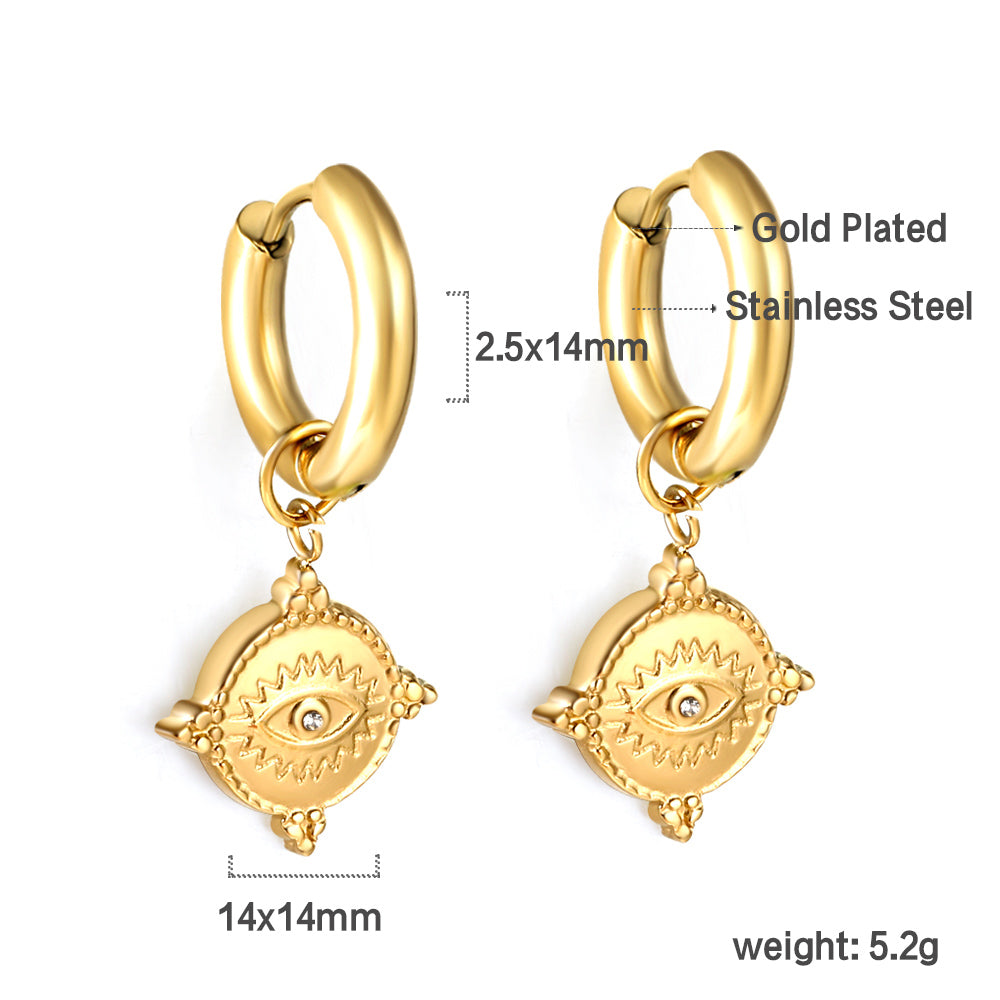 2.5x14mm circle with round eyes and diamond stud earrings asonjewelry