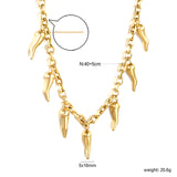 5x16mm Full Gold/Red Chili Pepper Pendant with 1.2mm 0-Link Chain, 40+5cm + 6mm Round Tag Necklace, Gold