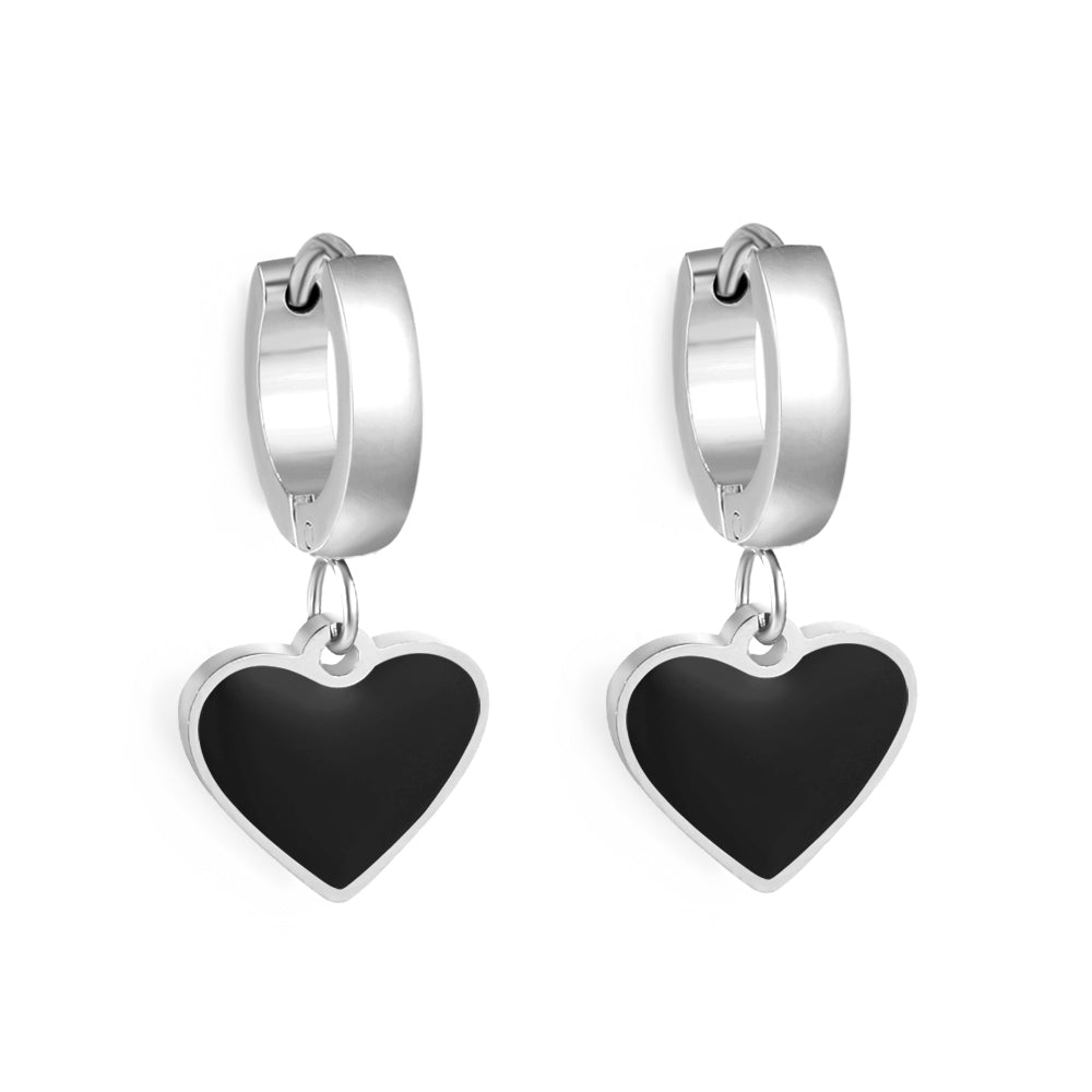 3x12.6mm circle with heart-shaped oil drop earrings asonjewelry