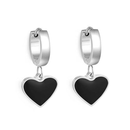 3x12.6mm circle with heart-shaped oil drop earrings asonjewelry