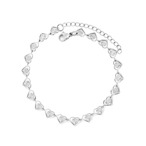 7.4 x 6mm heart-shaped accessory, 20+5cm, bracelet, steel color/gold color