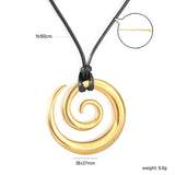 38*37mm Openwork Threaded 2.0mm Wax Cord 60cm Sweater Chain Necklace Gold