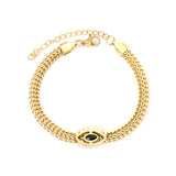 16.5 x 10.7mm Eye Pendant, 5.4mm wide x 17+5cm Bracelet, Gold
