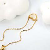 10.7*9.7mm bead edge heart shape with white shells accessories bracelet 17+3cm+6mm round end tag gold color