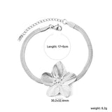 30.2 x 32.4 mm large flower pendant 4 mm snake chain 17 + 5 cm bracelet Steel color/gold color
