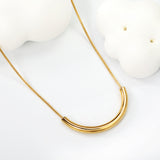 Wire 3*width 32*height 16.3mm flat U-shaped pendant necklace 40+5cm steel color/golden color