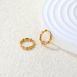 14*13.4mm glossy bamboo earrings gold color