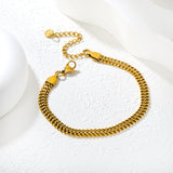Double-Strand Chain Bracelet 19+5cm Gold