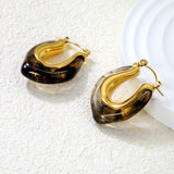 24*27.2mm U-shaped white/transparent black/amber resin ear cuffs gold color